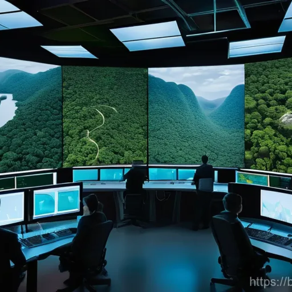 야생동물 생태 연구 - **Prompt:** A vibrant, expansive aerial view of a dense, untouched tropical rainforest. High above t...