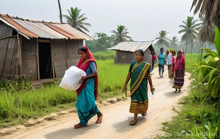 위성 데이터 활용 - **Prompt: Precision Agriculture in Bangladesh**
    "A group of diverse Bangladeshi farmers, includi...