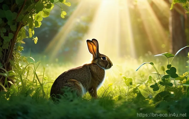 포식과 피식 관계 - **Prompt: The Invisible Web of Life**
    A vibrant, lush ecosystem bathed in warm, soft sunlight, i...